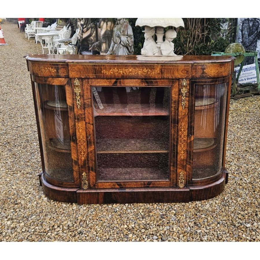 Burr Walnut Victorian Credenza