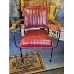 Leather Chair Red Retro Style