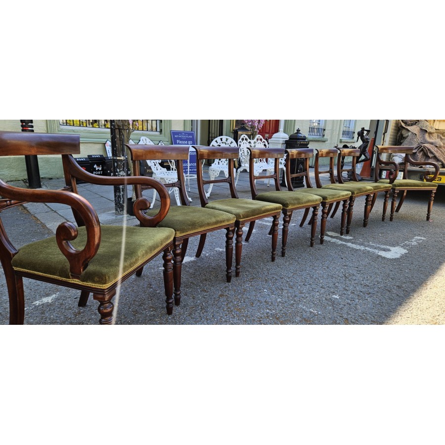 8 Green Dining Chairs