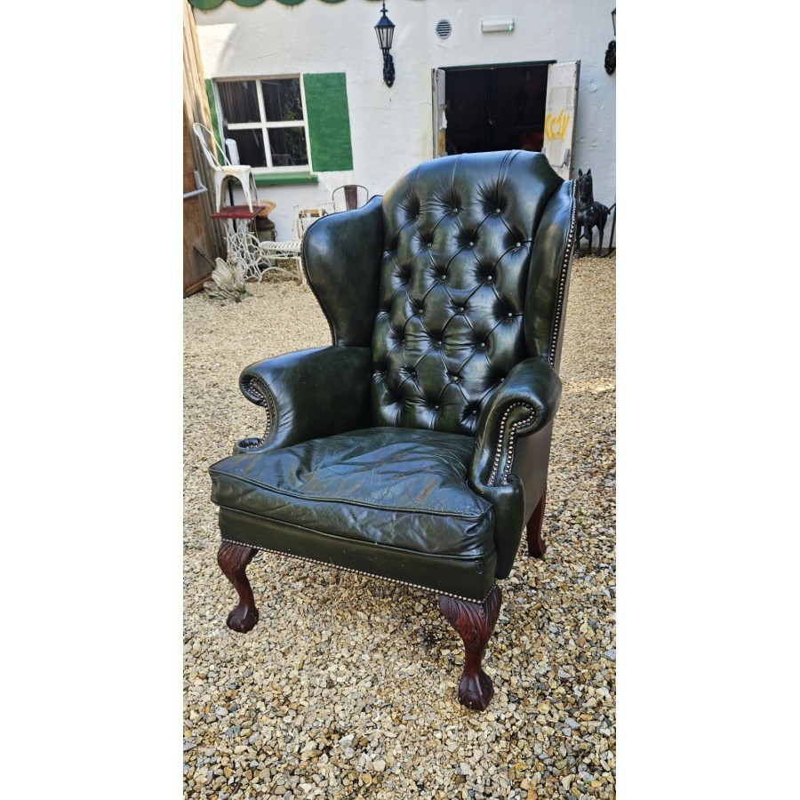 Leather Chesterfield Chair Old