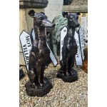 Pair Cast Iron Sitting Dogs