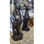 Pair Cast Iron Sitting Dogs