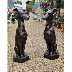 Pair Cast Iron Sitting Dogs