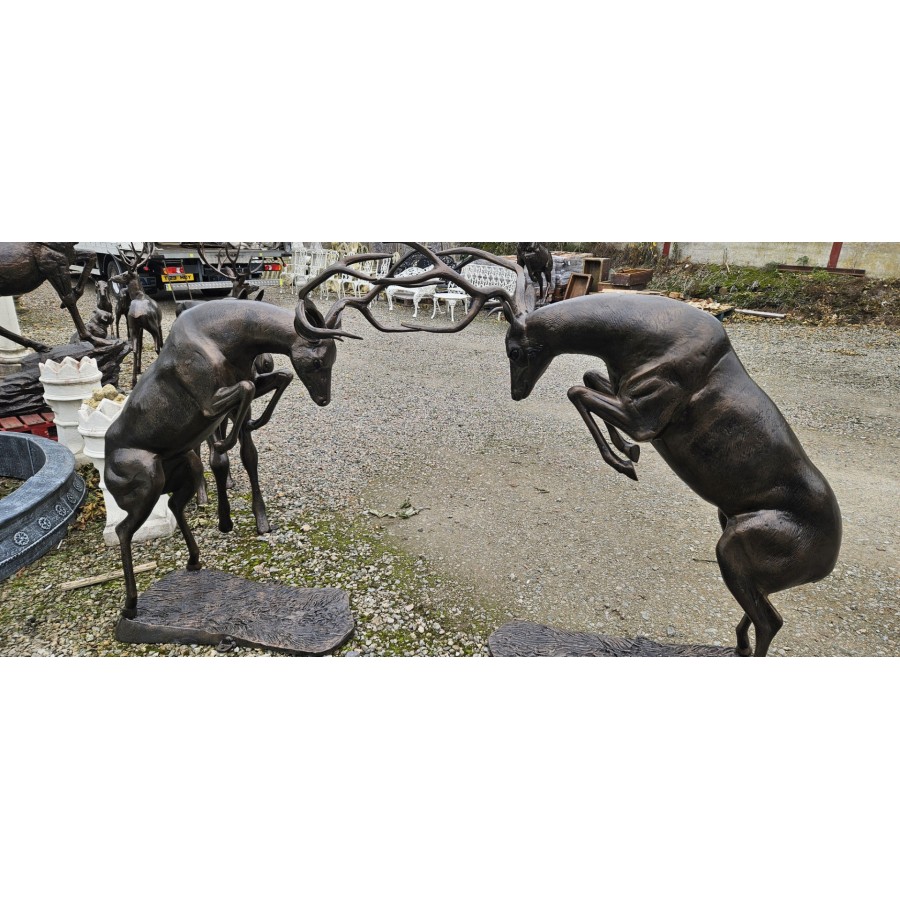 Ruting Stags Bronzed